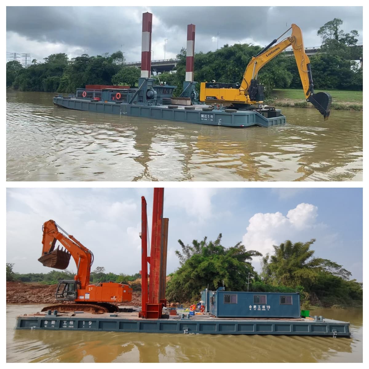 Customized Backhoe Dredger Backhoe Working Platform for Excavator Operations Customized Backhoe Dredger Backhoe Working Platform for Excavator Operations